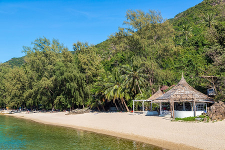 在泰国的一个夏日里海滩上的kohphangan岛图片