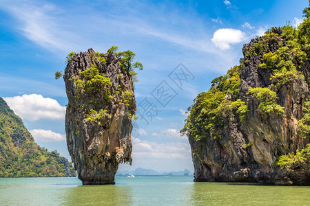 夏日在泰国海兰的张恩加湾山羊债券岛图片