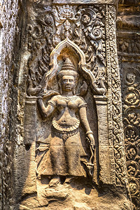 塔普罗姆寺庙的废墟是夏日Cambodi的夏日Semsar的复杂Agkorwat古寺图片