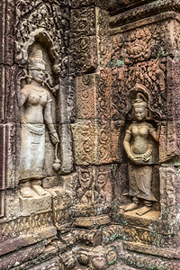 柬埔寨暹粒吴哥窟的塔松寺一个夏日图片