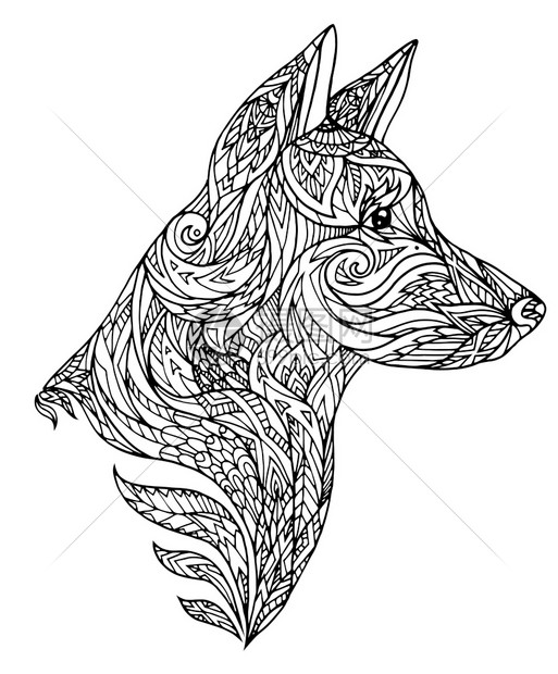 新年的狗纹身印在t恤衫明信片和设计上的矢量元素插画图片下载-正版