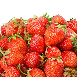 在白色背景上隔离的草莓健康食物图片