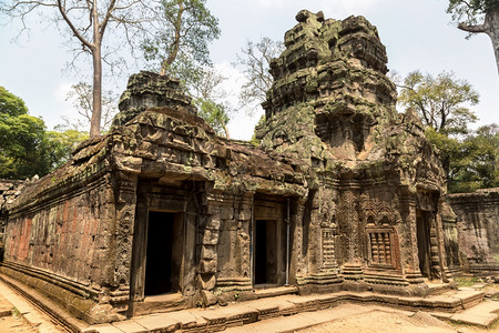 塔普罗姆寺庙的废墟是夏日Cambodi的夏日Semsar的复杂Agkorwat古寺图片