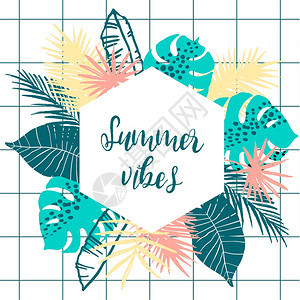 夏季热带设计卡片海报传单wedantoher矢量模板设计元素图片