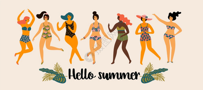 舞女泳衣的矢量插图夏季派对概念的设计元素和其他用途泳衣舞女的矢量插图图片
