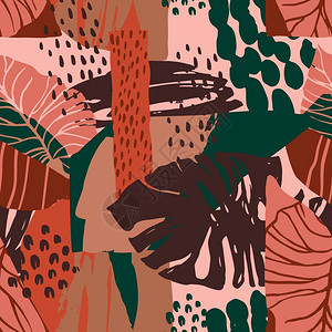 抽象热带植物艺术背景设计图片