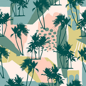 抽象热带植物棕榈树艺术背景设计图片