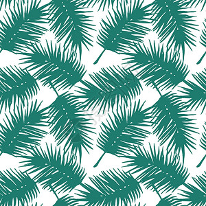 热带棕榈叶的无缝异国模式矢量手工绘制的背景无缝异国模式热带棕榈叶的无缝异国模式图片