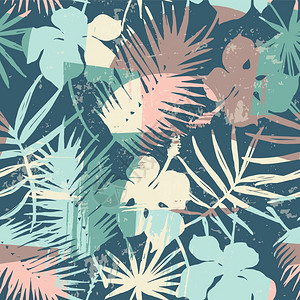具有热带植物和艺术背景的无缝异国模式纸张封面布料室内装饰品和其他用户的现代抽象设计图片