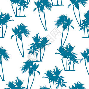 有棕榈树环影的无缝异国图案有纸张封面布料内部装饰品和其他用户的现代抽象设计图片