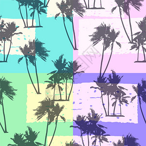 巴西海滩抽象热带植物艺术背景设计插画