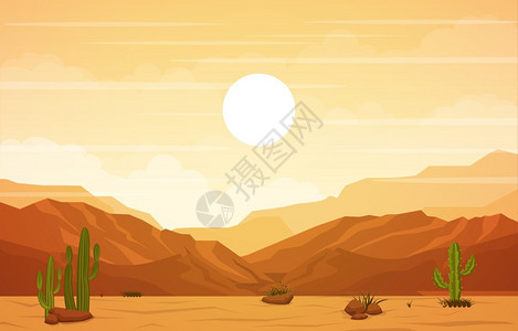 美丽的西部沙漠景观图片
