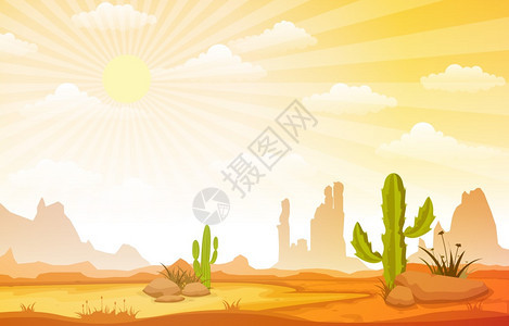 美丽的西部沙漠景观图片