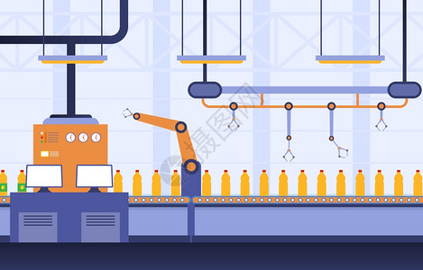 传送自动生产机器人组装插图插画