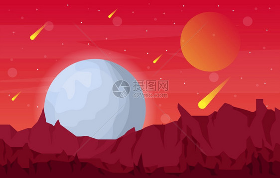 行星天空表面景观插图图片