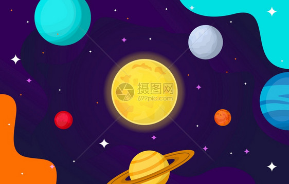 行星天空表面景观插图图片