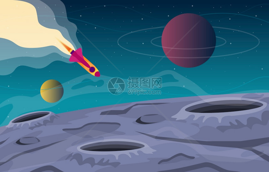 行星天空表面景观插图图片