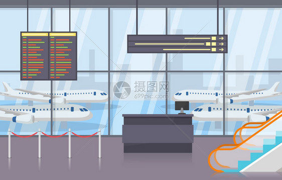 机场出入口厅室内插图图片
