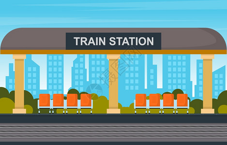 934站台插画_934站台卡通_934站台插图_手绘_板绘_摄图网