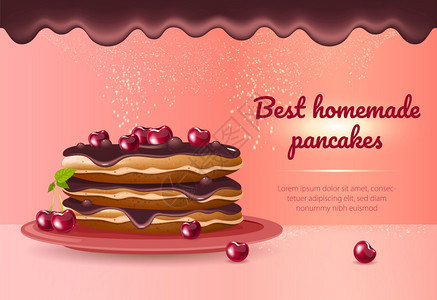 樱桃巧克力蛋糕广告海报图片
