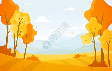 秋树金黄山图片