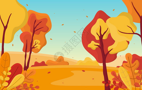 秋树黄金自然图片