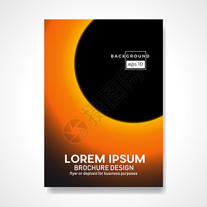 天文学现象全日食科学背景和矢量说明小册子传单杂志名片书封面海报的抽象设计模板图片