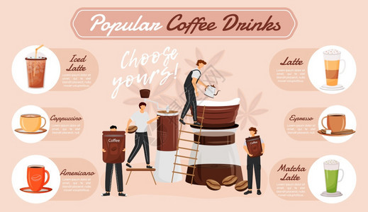 流行咖啡饮料背景图片