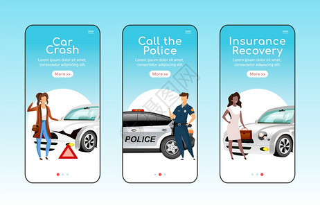 紧急事件自动紧急情况交通事故保护网页手机卡通图插画