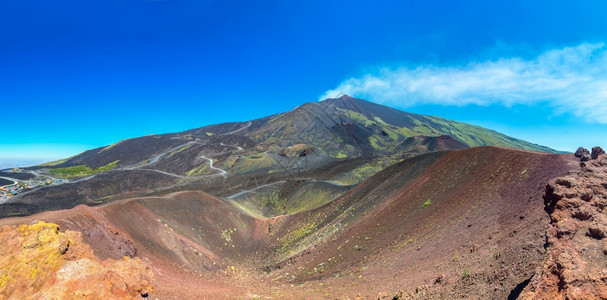 在一个美丽的夏日里以西意大利的火山等量图片