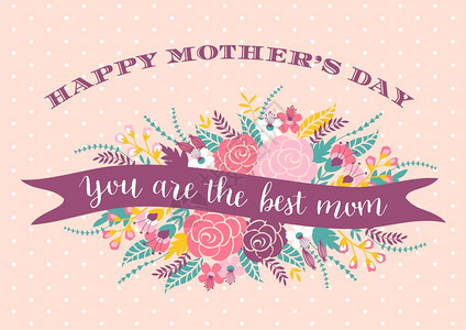 快乐的母亲每天用鲜花写贺卡矢量说明快乐的母亲每天用花写贺卡图片