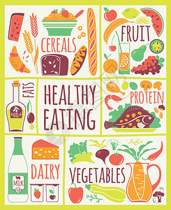 健康食物的矢量说明设计要素图片