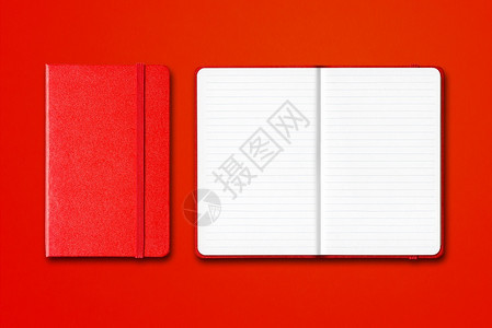 红闭开线关笔记本模拟在多彩背景上隔离在多彩背景上隔离图片
