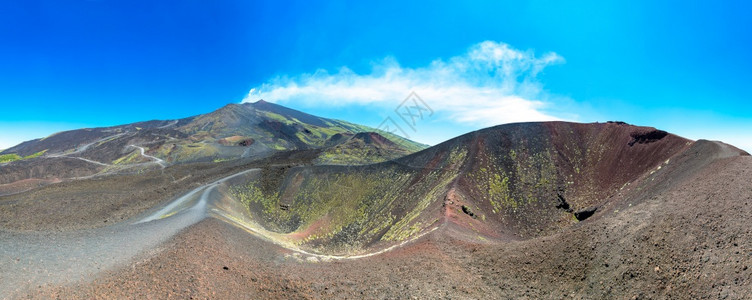 在一个美丽的夏日里以西意大利的火山等量图片