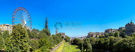 爱丁堡的沃尔特斯科纪念碑在一个美丽的夏日苏格兰统一的王国图片