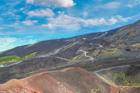 在一个美丽的夏日里以西意大利的火山等量图片