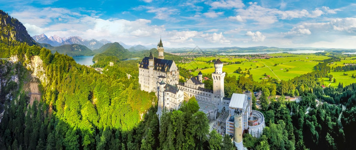 中华士文斯坦城堡在美丽的夏日里在小便中巴伐利亚德国图片