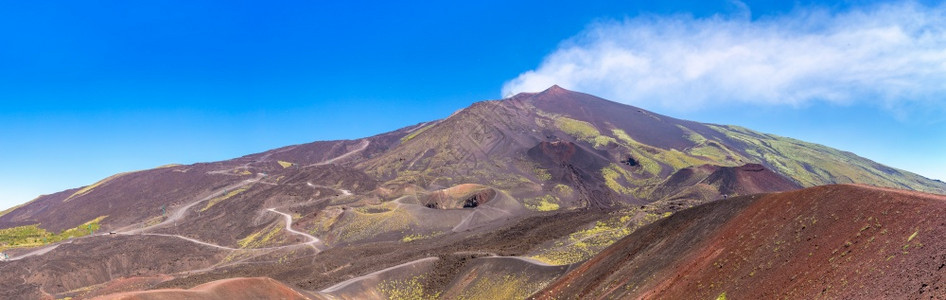 在一个美丽的夏日里以西意大利的火山等量图片