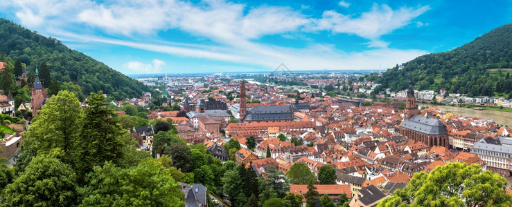 海德堡和城的废墟在美丽夏日德国高清图片