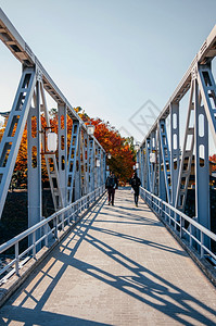 朝日桥在北海道桁架结构高清图片