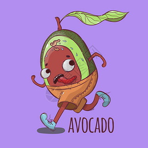 正在经营的avocd运动热带水果病媒插图图片