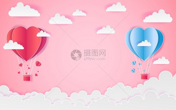 以矢量抽象背景为对的Valenti一天的气球心爱邀请图片