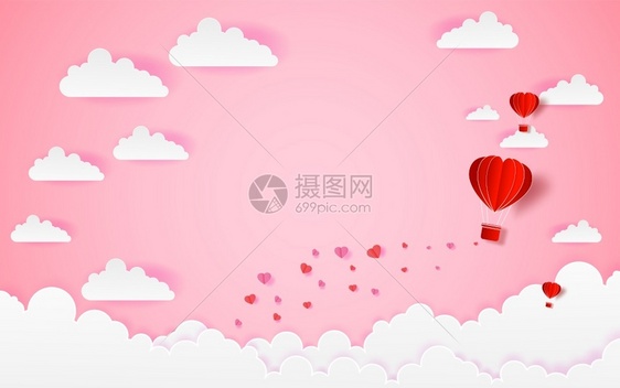 以矢量抽象背景为对的Valenti一天的气球心爱邀请图片