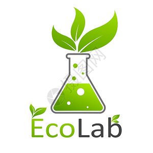 工作室办公室使用有利于生态环境矢量说明的绿色植物化学试验管设计