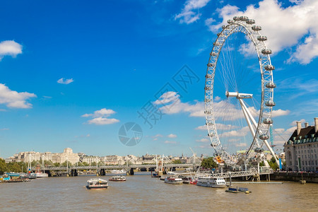 国际城市龙凤眼美丽的夏日大轮子伦敦英格兰联合王国背景