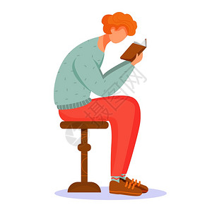 男人努力学生们坐在凳子上研究白人背景的孤立漫画人物本质插画