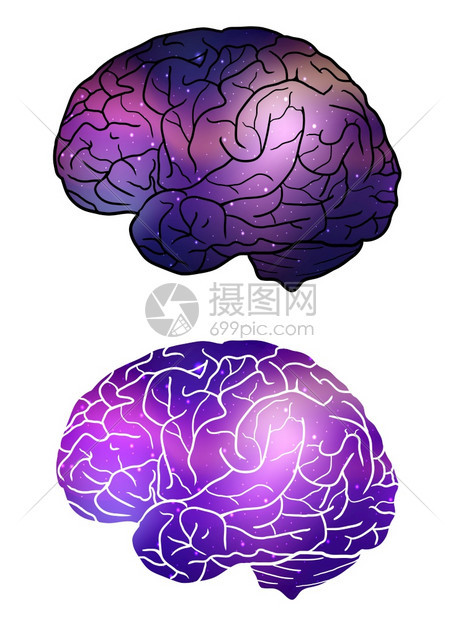 紫色大脑矢量设计元素图片