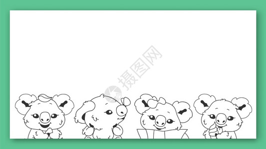 海报动漫可爱的koalwi字符矢量框架animebykol微笑和吃着eucalypts线