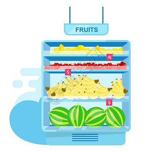 超市水果货架图片