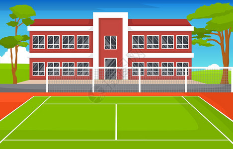 户外网球法庭体育游戏娱乐卡通学校酒店风景图片